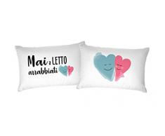 Italian Bed Linen Coppia Federe Stampa Digitale, Printed 36, 52 x 82 cm
