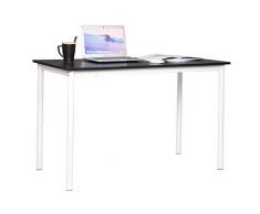 WOLTU TS41sz Scrivania senza Cassetto Libreria Tavolo da Studio PC Computer Ufficio Lavoro Scaffale in Legno Moderno Gambe in Metallo 120x60x73cm Nero