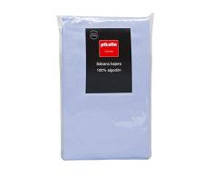 Pikolin Home - Lenzuolo di sotto con angoli, 100% cotone, 150 x 190/200 cm, Letto da 150 cm, colore azzurro. Tutte le misure