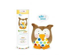 kullaloo Naehset/Pacchetto per Il Fai da Te: Peluche Gufo Lou Incluso cartamodello (DE/EN) Materiale Set, Minky, Marrone, 10,5Â x 10,5Â x 31Â cm