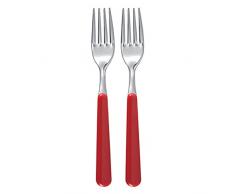 Excelsa Set Forchette in Acciaio Inox, Rosso, 2 Pezzi