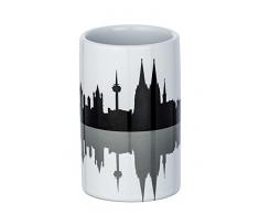 Wenko ceramica portaspazzolino Colonia, Bianco, 7Â x 7Â x 11Â cm