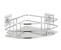 Wenko 23856100 Turbo-LocÂ® Quadro - Mensola angolare in Acciaio Inox, Fissaggio Senza Fori, in Acciaio Inox, 27,5 x 10 x 19,3 cm, cromata