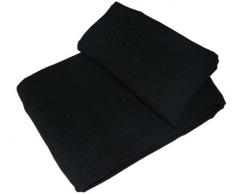 EliteHomeCollection - Copridivano o copriletto Indian Classic a coste 150 x 200 cm, colore nero