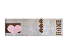 LifeStyle-Mat 100482 passatoia Home Cuore dAmore Antiscivolo e Lavabile, Ideale per Il Guardaroba, la Cucina o la Camera da Letto 50 x 150 cm, Marrone/Rosa