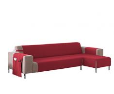 Martina Home, Betta, copridivano per divani con Chaise Longue Braccio Destro Chaise Longue 240 CM Bordeaux