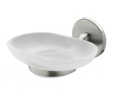 Bisk Virginia Portasapone in Vetro Satinato con Supporto in Nichel Spazzolato