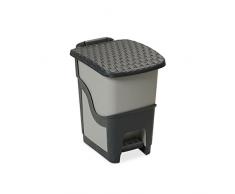 DEA HOME Z440M025 Pattumiera Rattan Bin, 6 L, 20x25x28, Grigio/Tortora