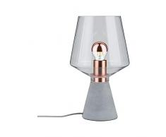 Paulmann 79665 Lampada da Tavolo Â Neordic Yorik Max.1 x 20Â W E27Â Chiaro/Grigio/Vetro di Rame/Cemento