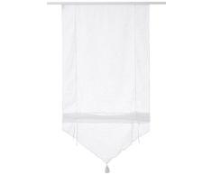 Linder 0171/10/338 Tenda regolabile, aspetto di lino, colore bianco 73X165
