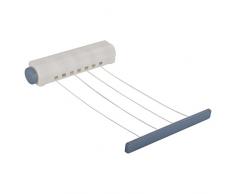 MSV 130037 - Stendibiancheria con 4 fili, in polipropilene / polistirene, 6 x 6 x 29,3 cm, colore: Bianco