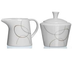 Ritzenhoff & Breker 593822 - Zuccheriera e Mini caraffa per Il Latte Alina Marron, 2 Pezzi