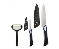 Dailycious DC-0050 - Set di 3 Utensili da Cucina in Ceramica, con 1 Coltello da Chef 15 cm + 1 spelucchino 7,5 cm + 1 sbucciatore