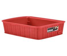 Stefanplast Elegance Cestino Rattan, Rosso, 25x19x6 cm