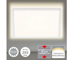 Briloner Leuchten Pannello Luminoso Quadrato Slim a soffitto â Ultrapiatto e retroilluminato â Scheda LED Integrata, 18 Watt, 2400 lm, Luce Bianca W