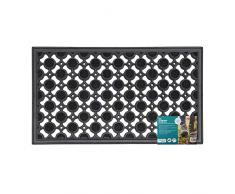 JVL Ellipse Design Cerchi in Gomma Resistente Pavimento zerbino, Nero, 40 x 70 cm