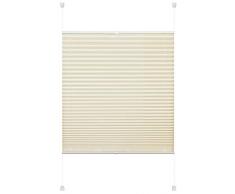 Deco Company Tenda plissettata fissabile, opaca, tutte le parti di montaggio incluse, EASYFIX plissè rinforzato con due supporti di controllo, Beige, 90 x 220 cm (LxH)