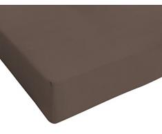 Italian Bed Linen Max Color Lenzuolo sotto a 1 Piazza e Mezza, 100% Cotone, Marrone, 120 x 200 cm