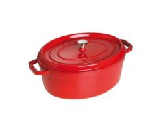 STAUB Cocotte Casseruola Ovale, Ghisa, Rosso Ciliegia, 31 cm