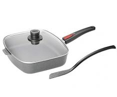 Woll Set PADELLE 3Â Pezzi Formato 26Â x 26Â cm con Coperchio e Cucina Padella Antiaderente con Coperchio, Alluminio pressofuso, Grigio, 26Â cm, 52Â x 26Â x 6.5Â cm, 1Â unitÃ