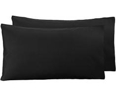 AmazonBasics - Federe in microfibra, 50 x 80 cm, Set di due - Nero