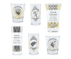Game of Thrones Bicchieri Set of 6 Black And Gold Premium Set di of Thrones, 1, Multicolore, 1, GLSSGT01