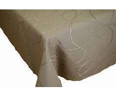 Comptoir du linge CSI09012 - Tovaglia quadrata in tessuto/poliestere/cotone/teflon, 180 x 180 x 0,5 cm, colore: tortora