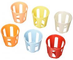 Excelsa Rainbow 50468 Portabicchieri Colori Assortiti, 6.5x6.5x6.5 cm, confezione da 6 pezzi