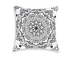 Excelsa Boheme Cuscino Decorativo, Imbottitura Inclusa, Federa in Cotone, Nero, 45 x 45 cm