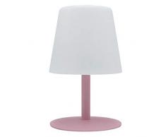 Lumisky Candy da tavolo da giardino, luce bianca, senza fili, con batteria Standy Mini Rock a LED, 26 cm, ABS Acciaio, Rosa, 15x15xH26, 2