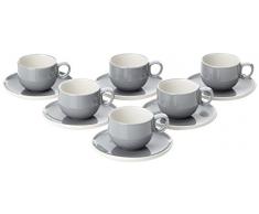 Bitossi Home Set Di 6 Tazze Da Caffè Con Piattino, Linea Sorbetto, Stone