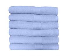 Go West 3190BBL Tovagliolo per Bagno, Cotone, Confezione da 6, 500GSM, Bianco