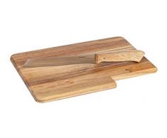 Esmeyer 304Â âÂ 014Â Tagliere Jack con Coltello per Il Pane, a Lama e Manico in Legno di Acacia, Coltello con Lama in Acciaio Lama di Alta qualitÃ , Legno, Marrone