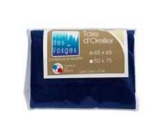 Nuit des Vosges 2100020 Cotoval Federa Cotone in Tinta Unita Blu Oltremare 65 x 65 cm