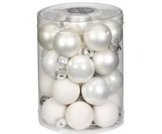 Inge-glas 15112D001 - Contenitore con 28 Palline di Natale da 30 mm, Colore: Bianco Assortito