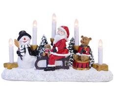 Finestra Stella Lampadario motivoSanta sulla slitta di Babbo Natale sulla slitta, materia plastica, 5-fiamma, scatola a quattro colori, 21 x 35 cm 269-04