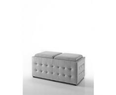 Wink design, Doppio Pouf contenitore FONTANA, Legno, Grigio