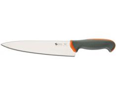 Sanelli Ambrogio Linea TECNA Trinciante Cuoco, Coltello Cucina per Frutta e Verdura. Manico Igienico ed Ergonomico-Lama: Rigida, Nitro-B Inox allazoto, Acciaio, Arancione, Cm 22