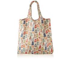 Ulster Weavers - Borsa per la Spesa Ripiegabile in Tessuto con Disegni di Gatti di Diversi Colori, Dimensioni 34 x 11,4 x 35,6 cm