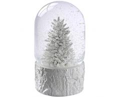 WeRChristmas-Palla di neve musicale, 16 cm, soggetto: albero di Natale, bianco, multicolore