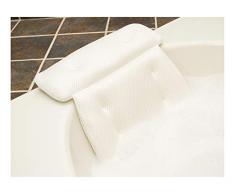 Bath Haven, Lussuoso Cuscino per Vasca da Bagno con Tecnologia 3D Air Mesh Technology, Lavabile in Lavatrice, Asciugatura Rapida, Include Borsa per Lavaggio e Custodia da Viaggio, Bianco, Classico