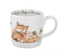 Wrendale by Royal Worcester Tazza la Notte Prima di Natale, Multicolore