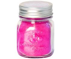 Candele DAurora Anna Candela Profumata con Vaso di Vetro E Coperchio, Cera, Rosa, 6.5x6.5x8.5 cm