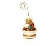 THUN Arredo Casa Segnaposto Cupcake Natale, Ceramica, Rosso, 5.2 x 5.2 x 6.1 cm