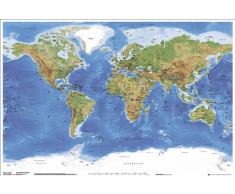 1art1 Empire 79862 - Stampa Artistica con Mappa del Mondo, Poster 91,5 x 61 cm
