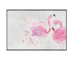 wash+dry Flamingo Zerbino decorativo Interno Rettangolare Grigio, Rosa