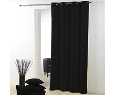 Douceur DIntérieur - 1603525, Tenda Con Occhielli , 140 X 280 Cm , Essentiel , Poliestere Unito , Nero