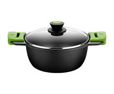 BRA - Prior, Casseruola con Coperchio in Vetro e Manici in Silicone, Ã 20 Cm