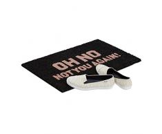 Relaxdays 10021044 Zerbino Ingresso con Frase Divertente Oh No, PVC, Nero, 50 x 65 cm
