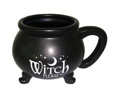 Nemesis Now Witch Please - Tazza in porcellana, 13,5 cm, colore: nero, taglia unica